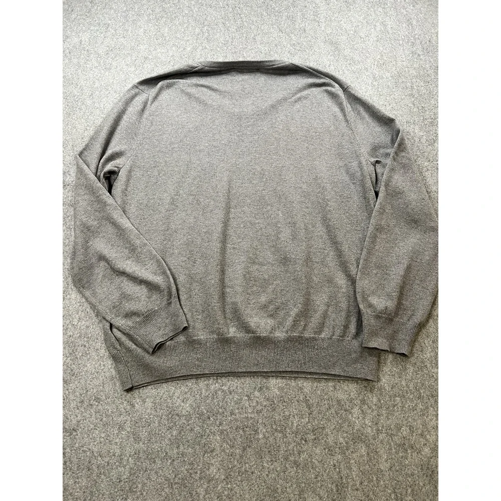 J.Crew Mens L Gray Cotton Cashmere V-Neck Pullover Sweater 17736